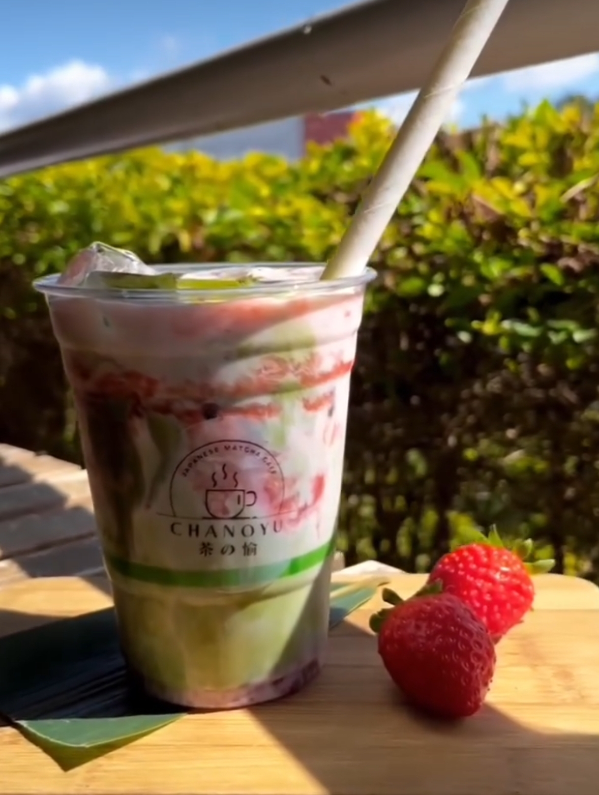 Iced Strawberry Matcha Latte — CHANOYU Cafe Nerang